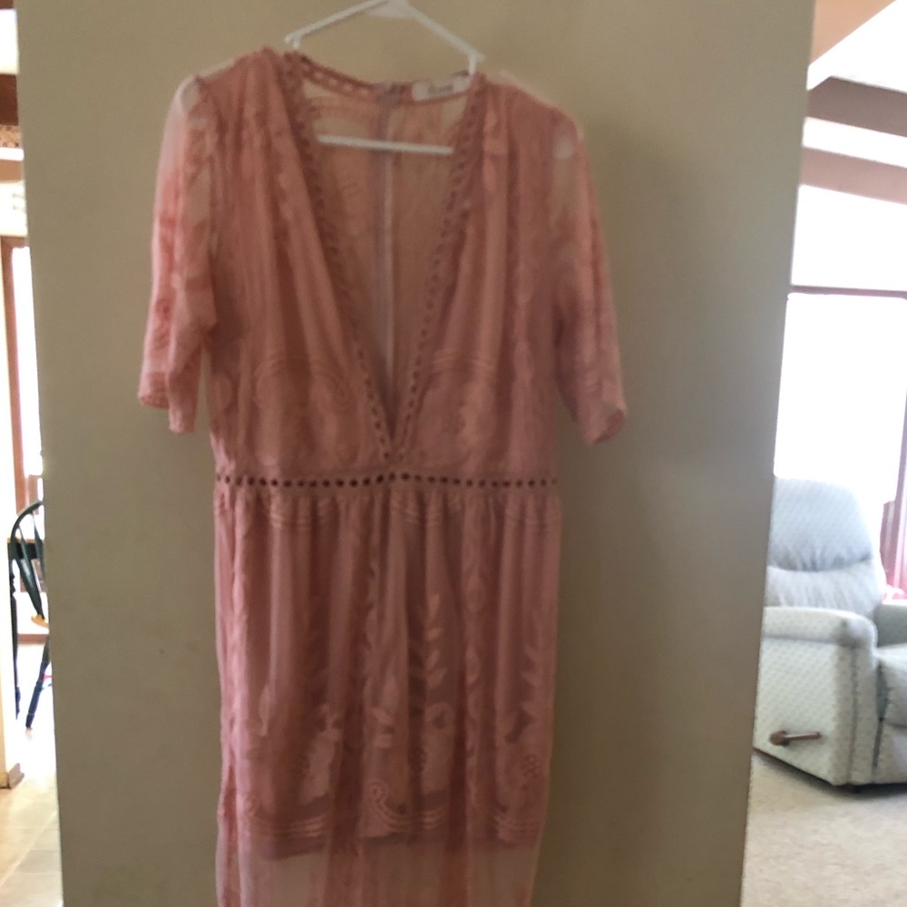 Boho lace maxi romper